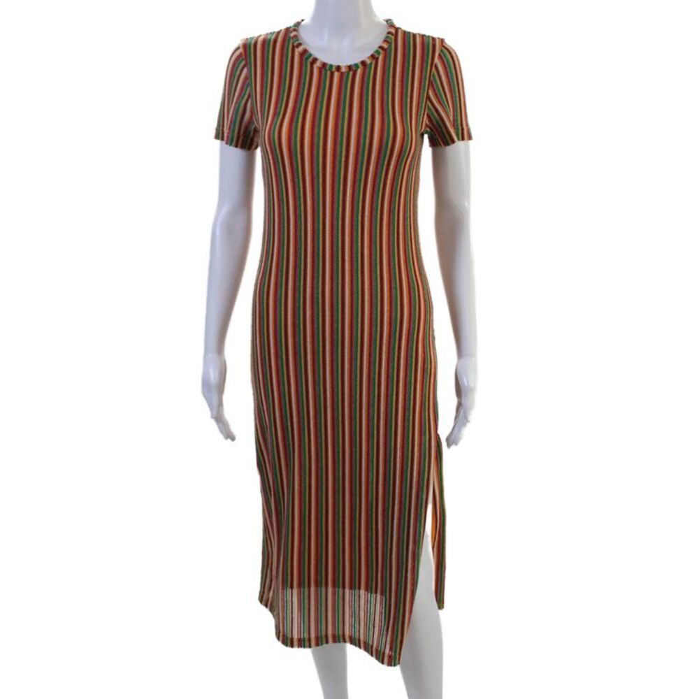 & Other Stories Womens T-Shirt Dress Striped Multi Color Crew Neck Size 0
